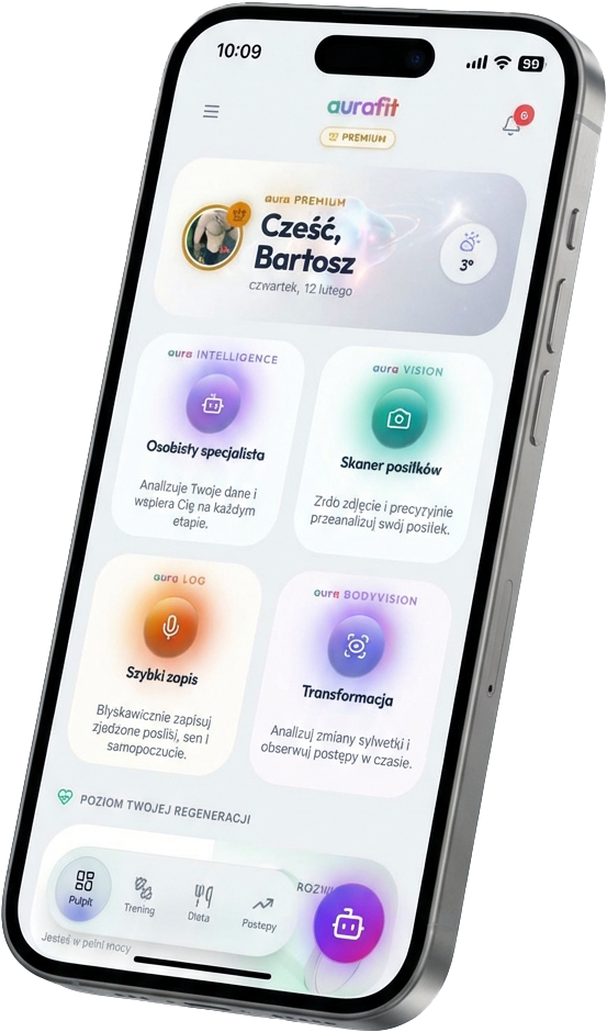 Podgląd aplikacji aurafit